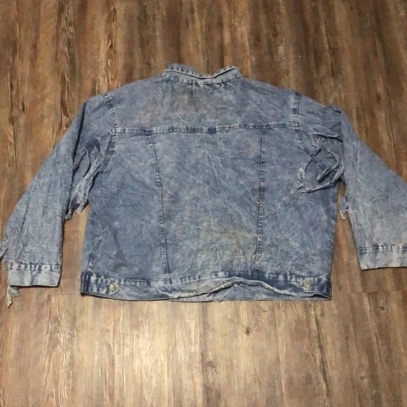 Thrill Jeans Jacket Women’s 3X Fringe Denim Tassel Button Front Pockets Festival - Picture 6 of 7